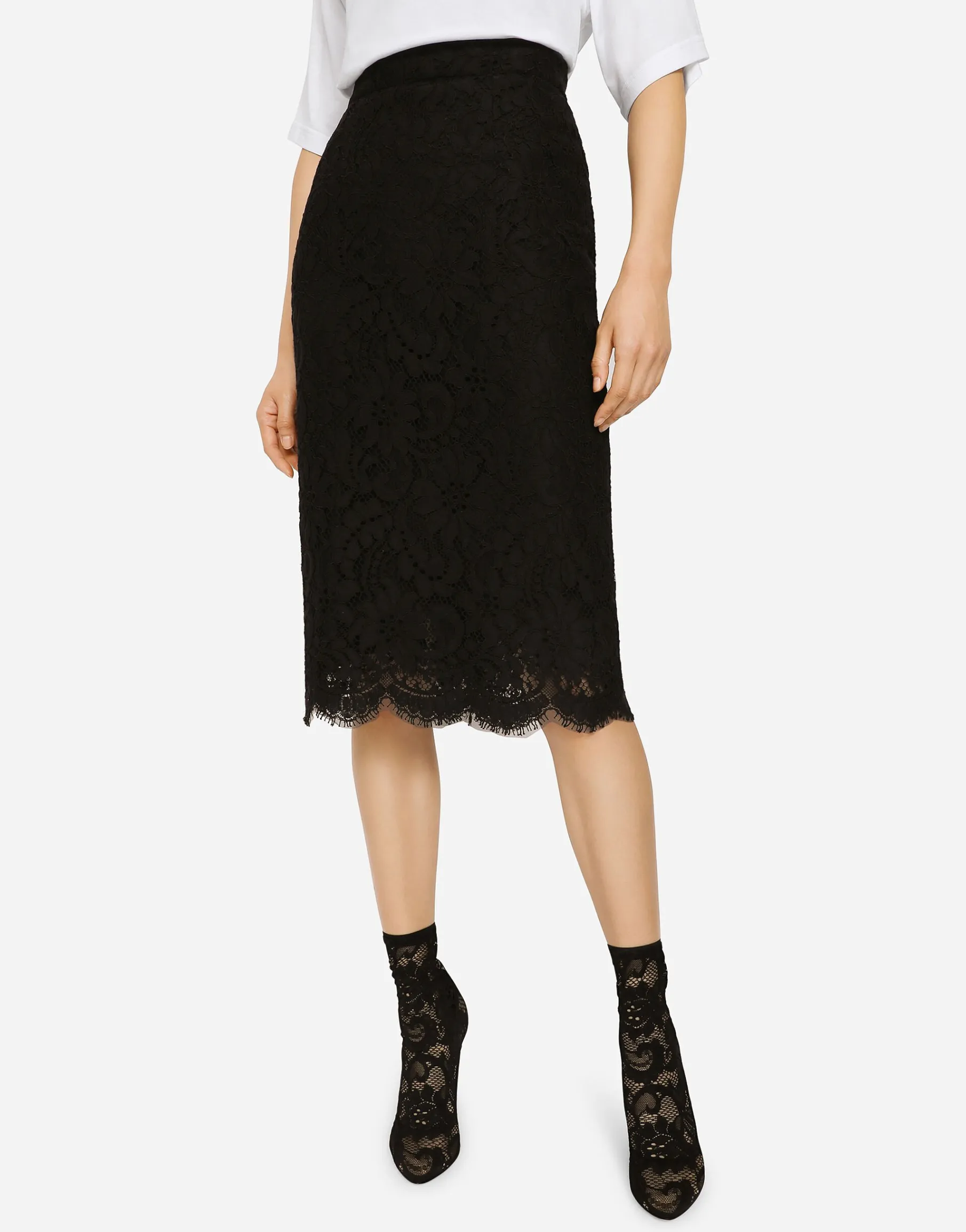 Lace midi skirt