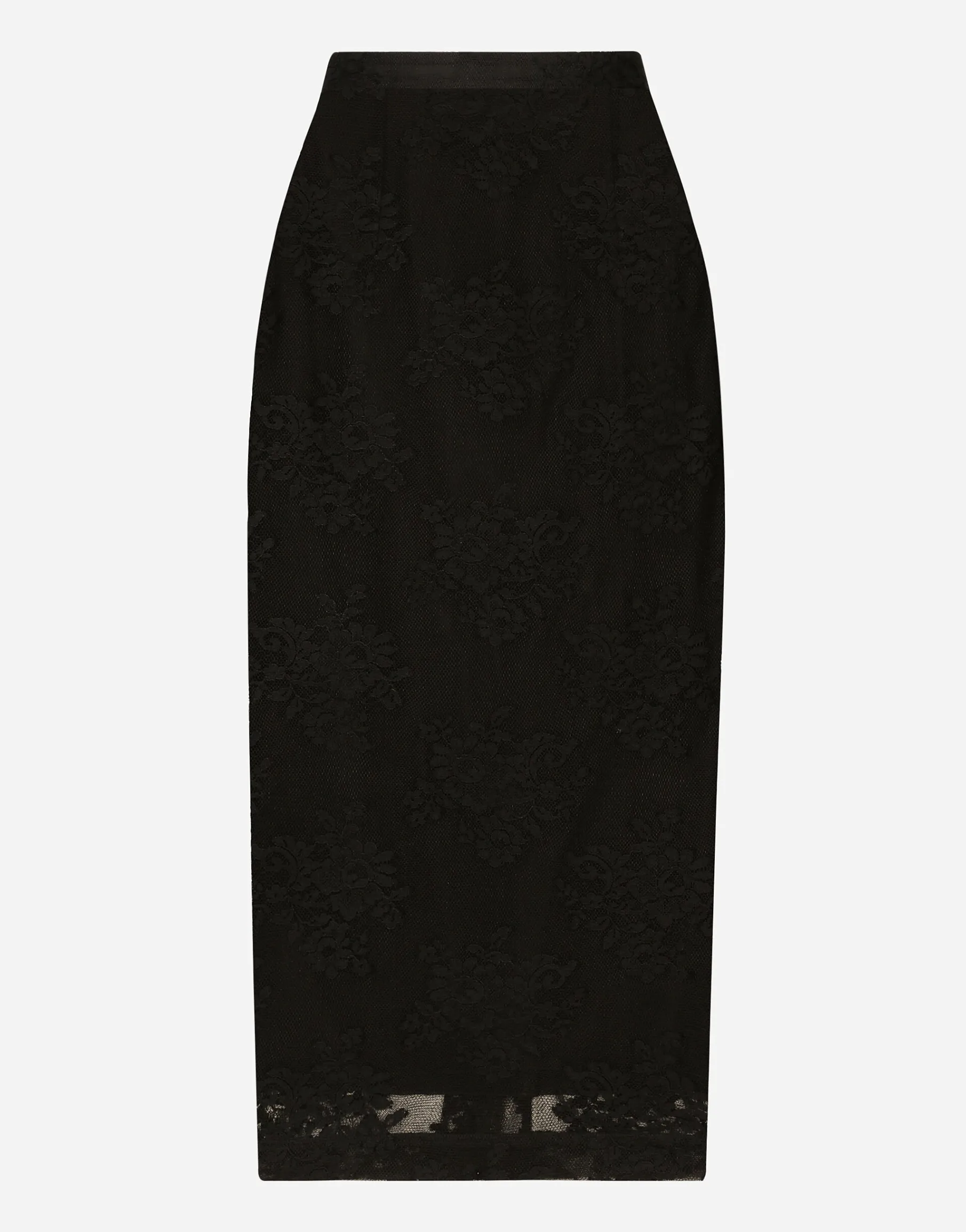 Lace pencil skirt with slit