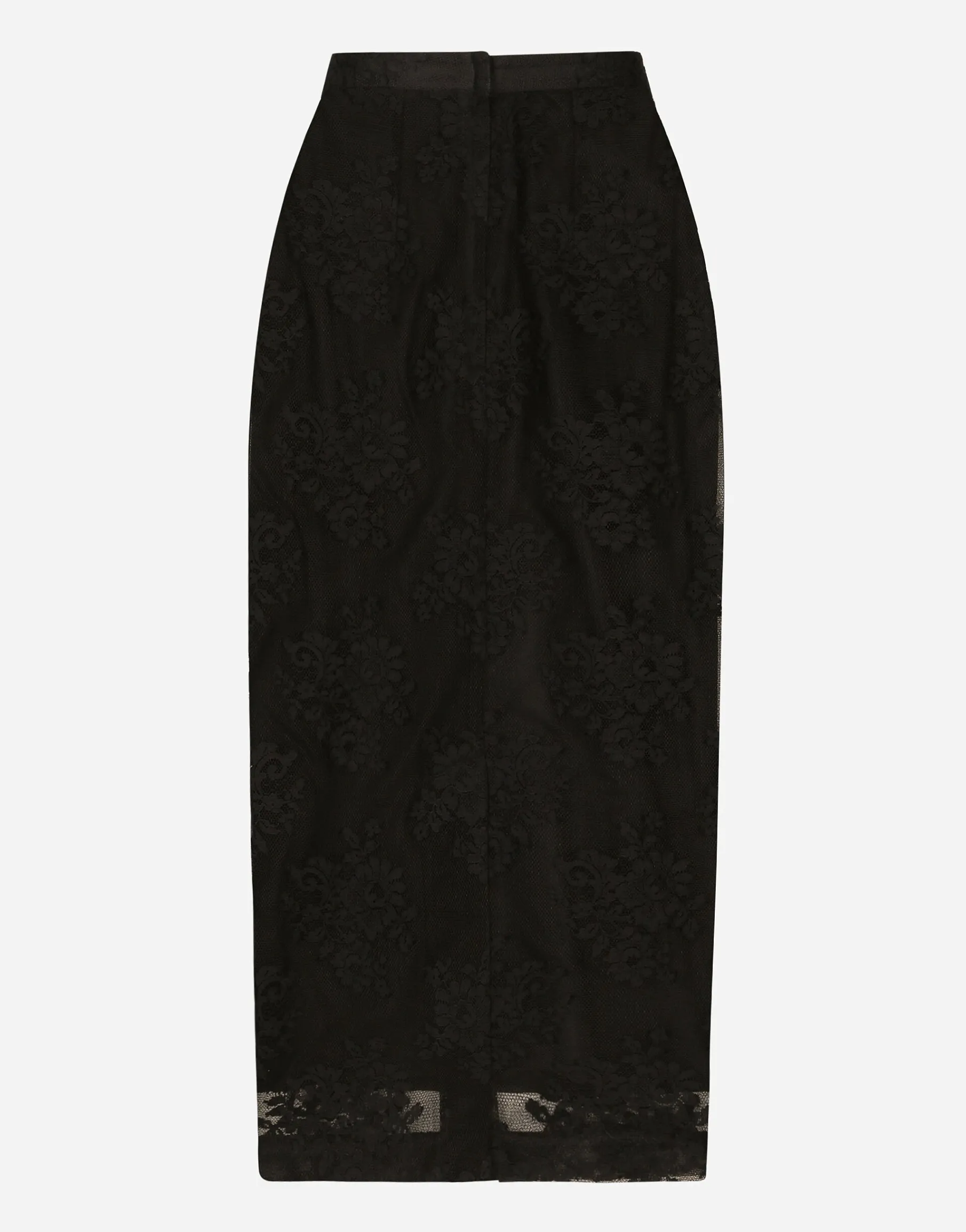 Lace pencil skirt with slit