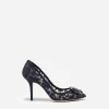 Lace rainbow pumps with brooch detailing