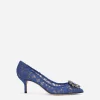 Lace rainbow pumps with brooch detailing
