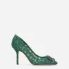 Lace rainbow pumps with brooch detailing