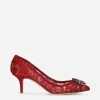 Lace rainbow pumps with brooch detailing