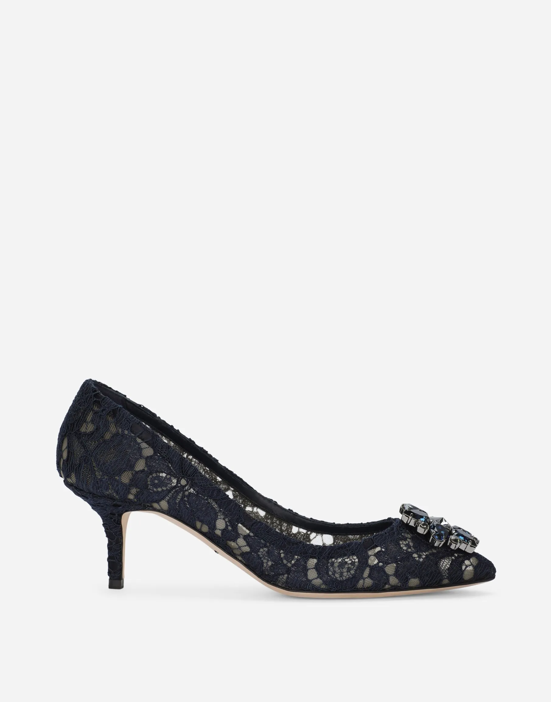 Lace rainbow pumps with brooch detailing