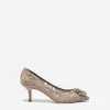 Lace rainbow pumps with brooch detailing