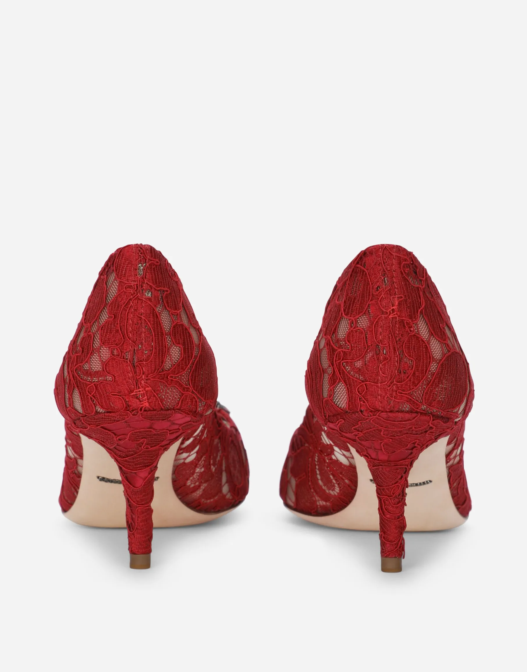 Lace rainbow pumps with brooch detailing