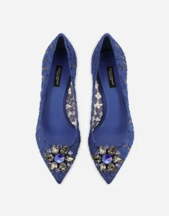 Lace rainbow pumps with brooch detailing