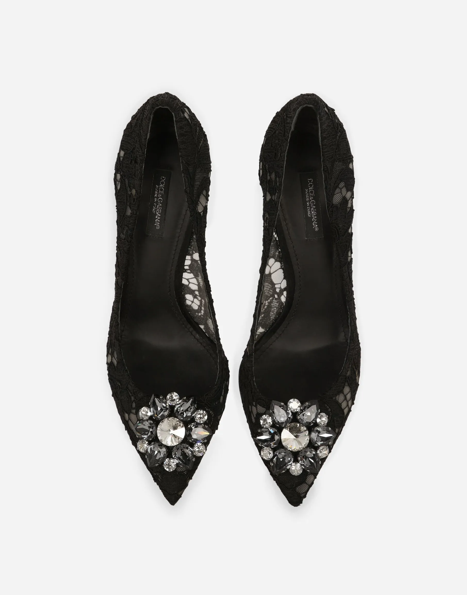 Lace rainbow pumps with brooch detailing