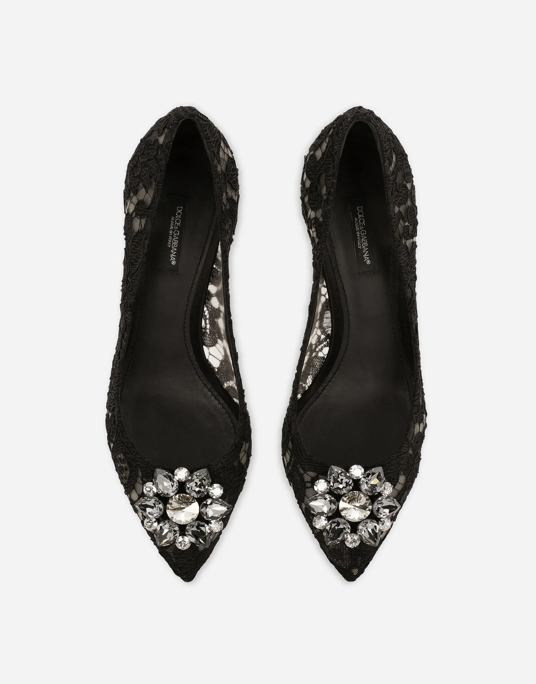 Lace rainbow pumps with brooch detailing