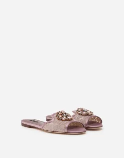 Lace rainbow sliders with brooch detailing