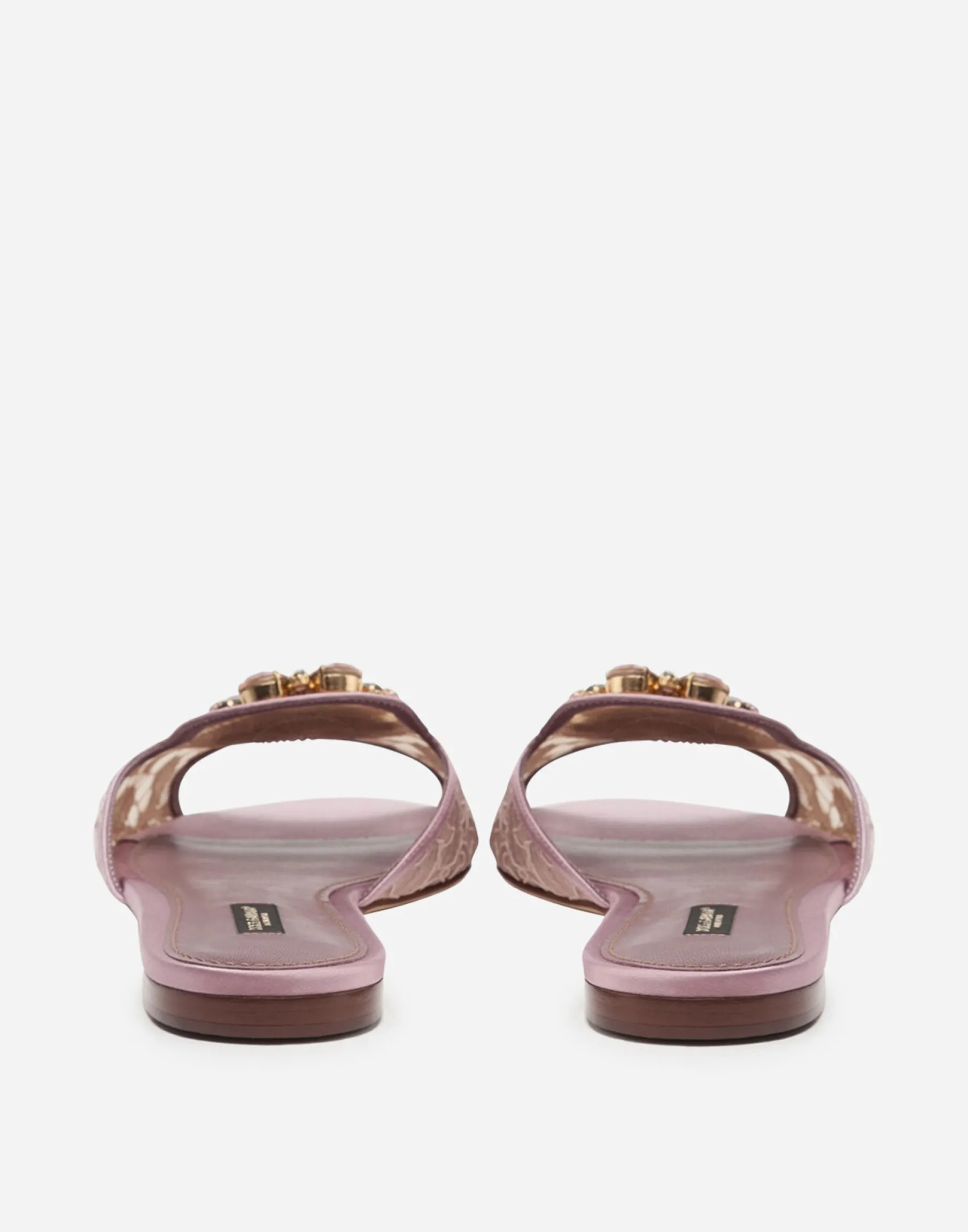 Lace rainbow sliders with brooch detailing