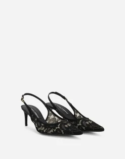 Lace slingbacks