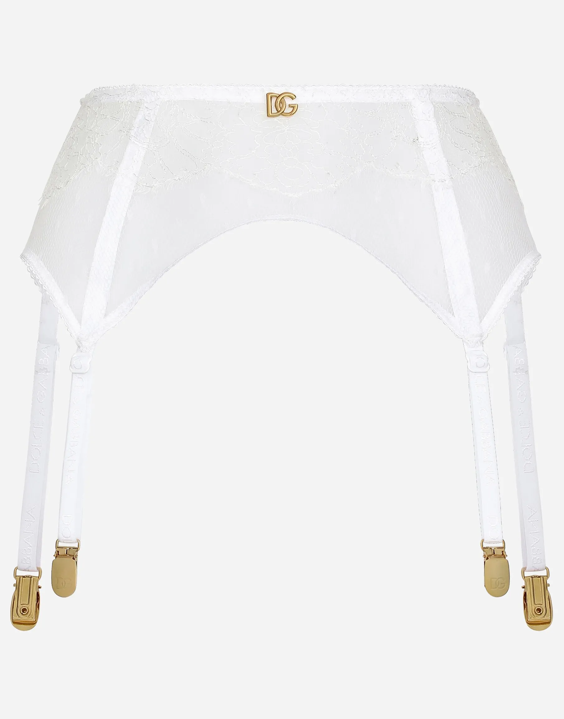 Lace suspender belt with DG logo