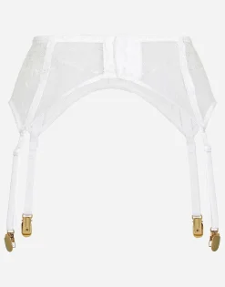 Lace suspender belt with DG logo