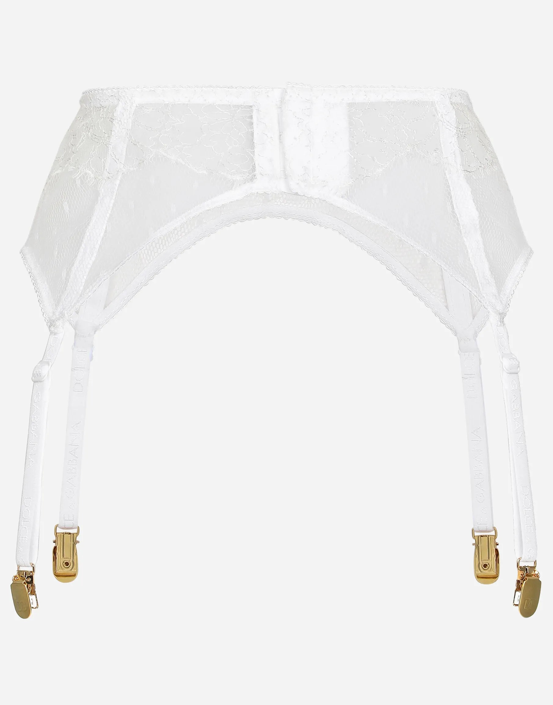 Lace suspender belt with DG logo