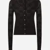 Lace-stitch cardigan with DG logo