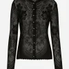 Lace-stitch jacquard cardigan