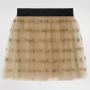 Lamé jersey and tulle skirt