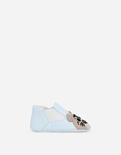 Lambskin low-top sneakers with leopard detail