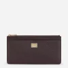 Large calfskin card holder with branded plate