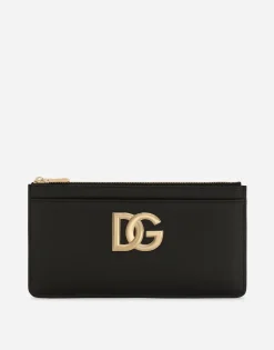 Large calfskin card holder with DG logo