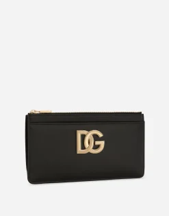 Large calfskin card holder with DG logo