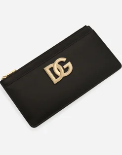 Large calfskin card holder with DG logo