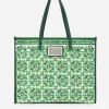 Large canvas shopper with majolica print