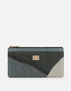 Large denim card holder
