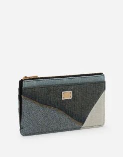Large denim card holder