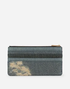 Large denim card holder