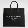 Large nylon shopper with rubberized logo