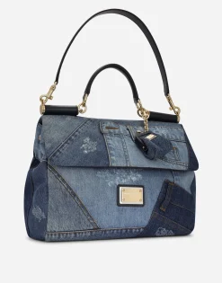 Large patchwork denim Sicily soft bag
