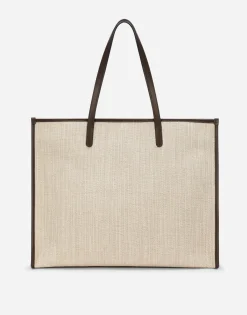 Large structured canvas shopper