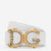 Leather belt with baroque DG logo