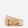 Leather belt with DG baroque logo