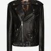 Leather biker jacket