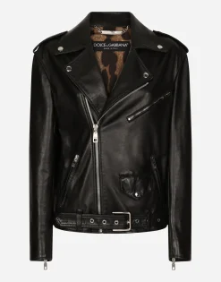 Leather biker jacket