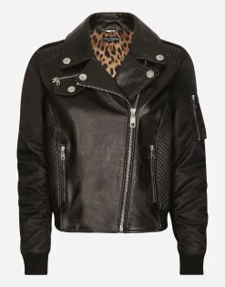 Leather biker jacket