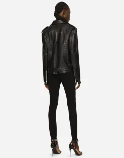 Leather biker jacket