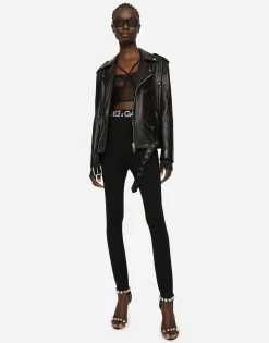 Leather biker jacket