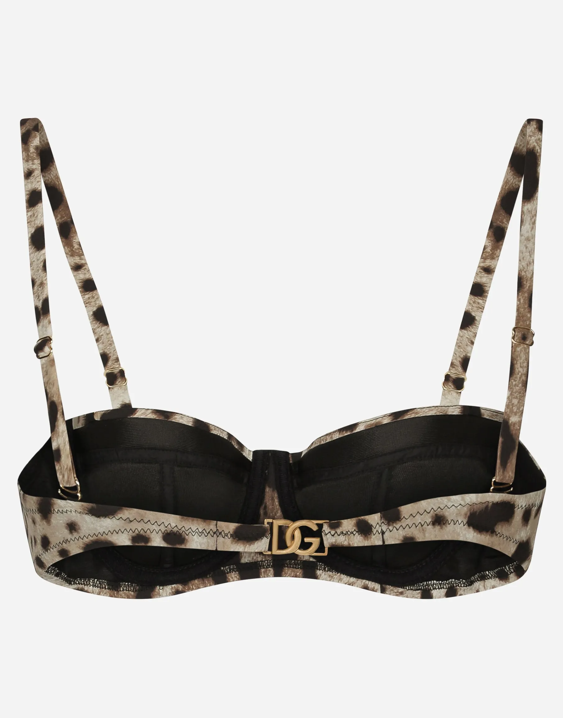 Leopard-print balconette bikini top