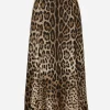 Leopard-print cady circle skirt