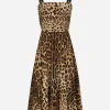 Leopard-print cady wrap dress