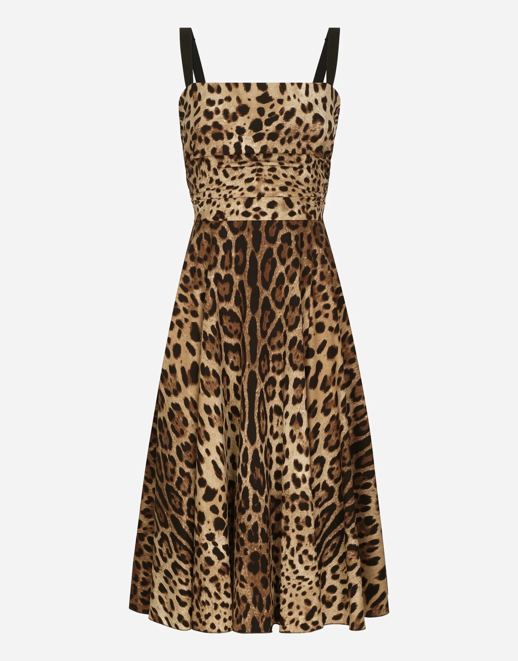 Leopard-print cady wrap dress