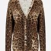 Leopard-print cashmere cardigan