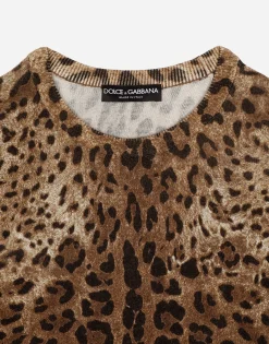 Leopard-print cashmere sweater