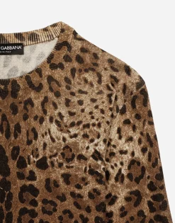 Leopard-print cashmere sweater