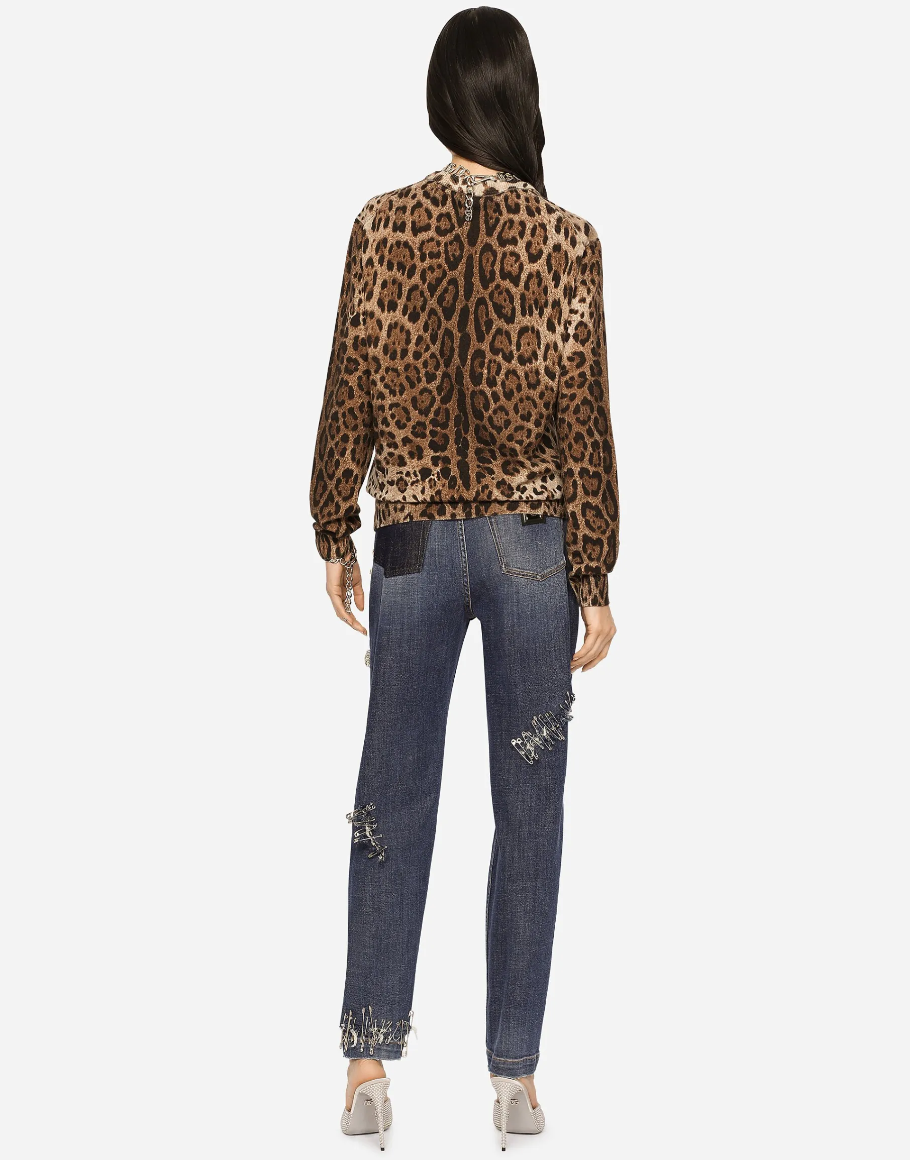 Leopard-print cashmere sweater