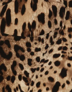 Leopard-print charmeuse bustier top